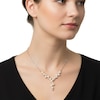 Thumbnail Image 4 of Cultured Pearl & White Lab-Created Sapphire Y-Drop Necklace Sterling Silver 18"
