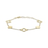 Thumbnail Image 1 of Clover Station Bracelet 24K Yellow Gold Vermeil Sterling Silver 7.5"