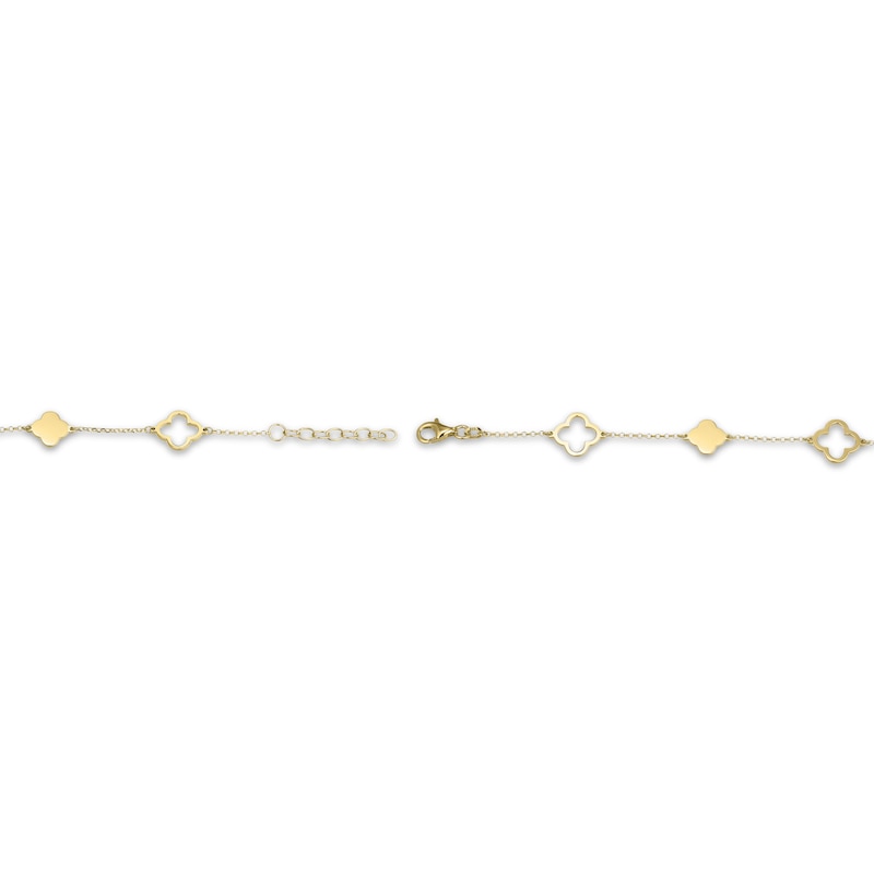 Main Image 4 of Clover Station Bracelet 24K Yellow Gold Vermeil Sterling Silver 7.5"