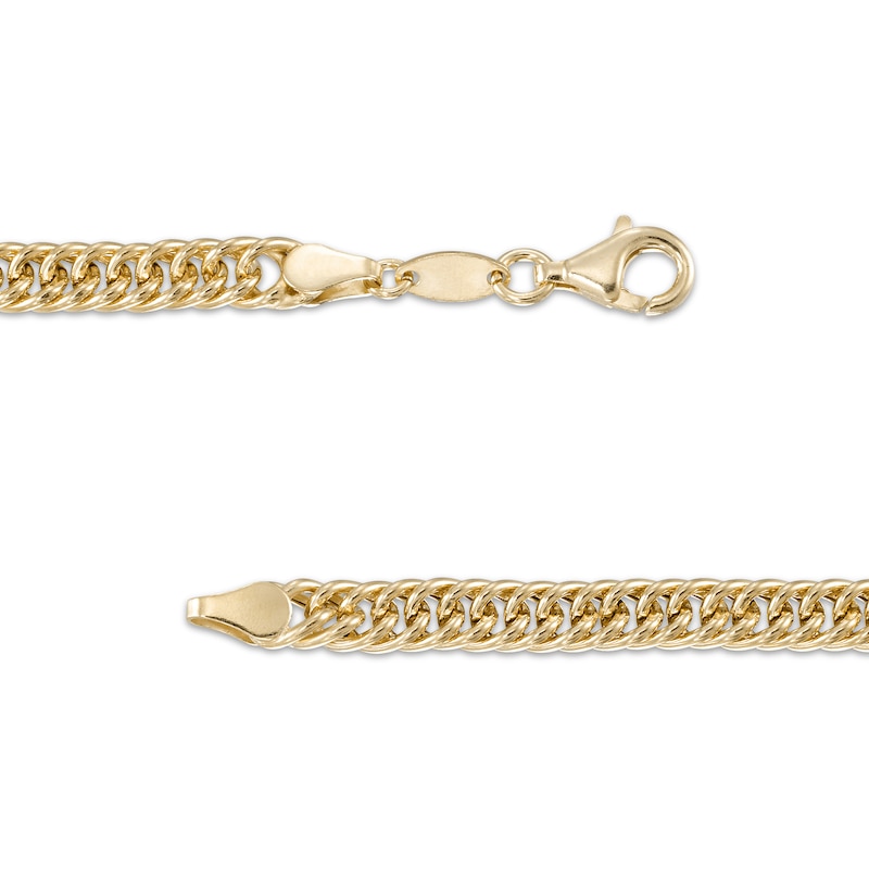 Main Image 2 of 1.4mm Double Curb Chain Bracelet 24K Yellow Gold Vermeil Hollow Sterling Silver 7.5"
