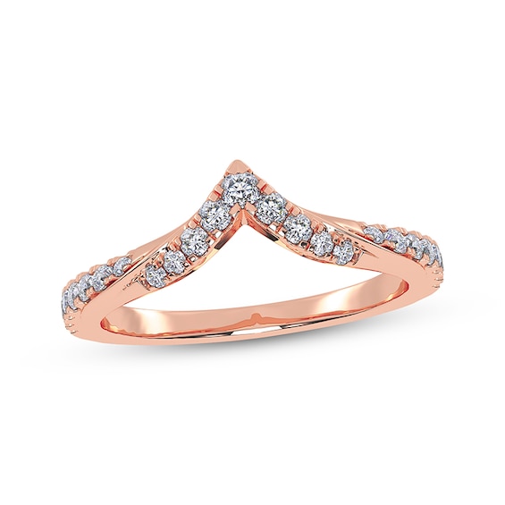 Adore Diamond Chevron Twist Anniversary Ring 1/4 ct tw 14K Rose Gold