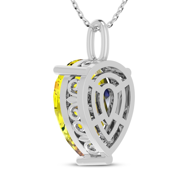 Main Image 3 of Pear-Shaped Citrine Necklace Sterling Silver 18"