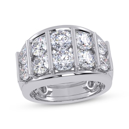 Adore Men's Lab-Grown Diamonds Multi-Column Wedding Band 5 ct tw 14K White Gold