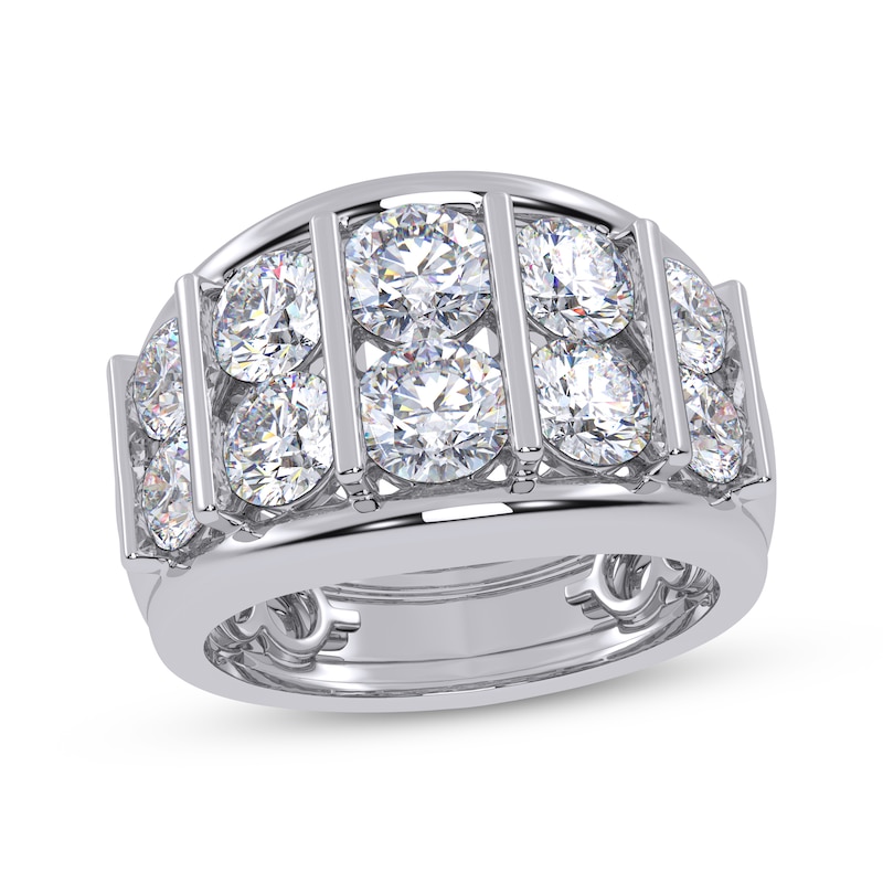 Main Image 1 of Adore Men's Lab-Grown Diamonds Multi-Column Wedding Band 5 ct tw 14K White Gold