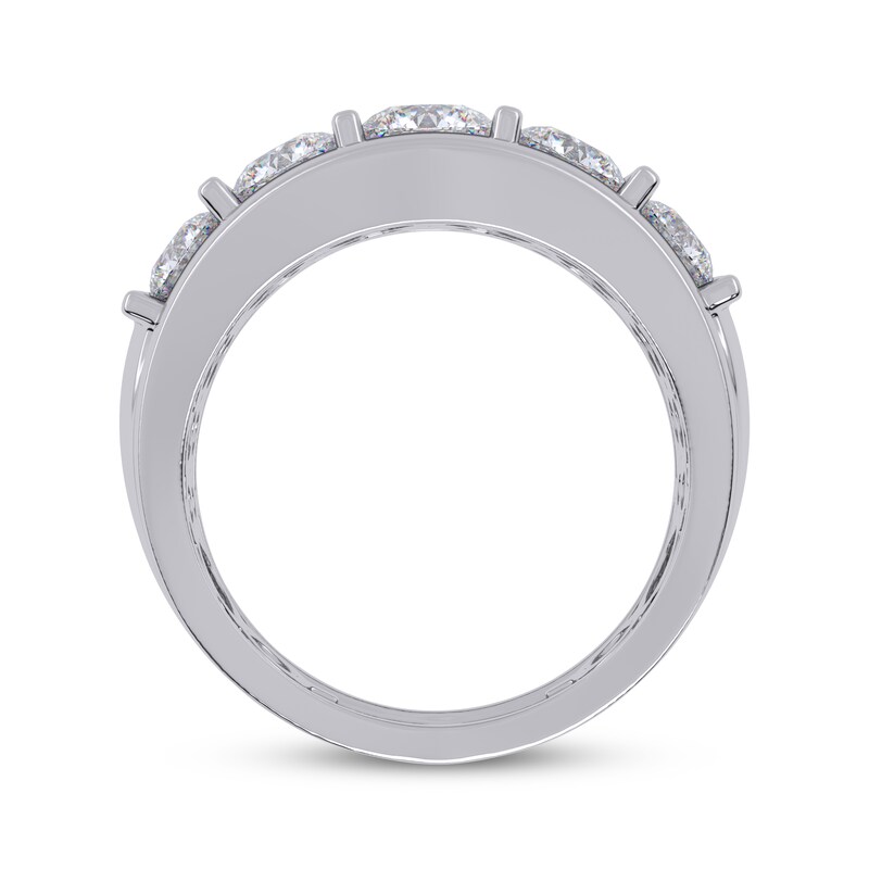 Main Image 3 of Adore Men's Lab-Grown Diamonds Multi-Column Wedding Band 5 ct tw 14K White Gold