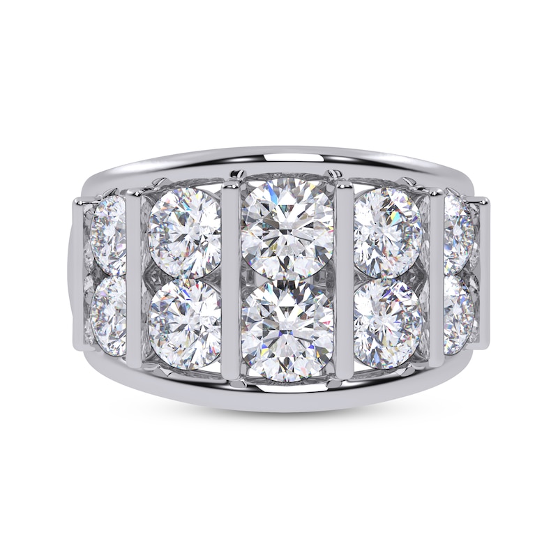 Main Image 4 of Adore Men's Lab-Grown Diamonds Multi-Column Wedding Band 5 ct tw 14K White Gold