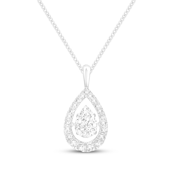 Unstoppable Love Pear-Shaped Lab-Grown Diamond Teardrop Necklace 1/2 ct tw 10K White Gold