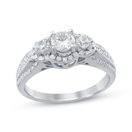 Adore Three-Stone Round-Cut Diamond Engagement Ring 3/4 ct tw 10K White Gold