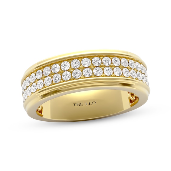 THE LEO Diamond Men's Certified Wedding Band 1 ct tw 14K Yellow Gold