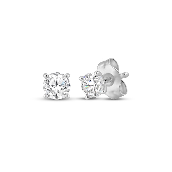 KAY Lab-Grown Diamonds Certified Round-Cut Solitaire Stud Earrings 1/3 ct tw 14K White Gold (F/VS2)