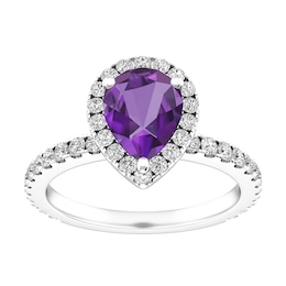Amethyst and White Topaz Fashion Ring Sterling Silver