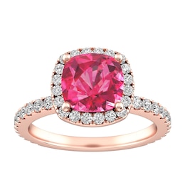 Pink Tourmaline and White Topaz Fashion Ring 10K Rose Gold