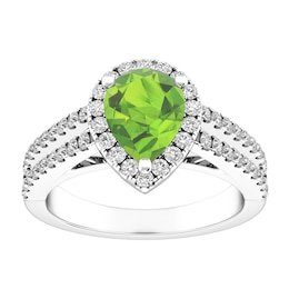Peridot and White Topaz Fashion Ring Sterling Silver