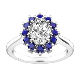 White Topaz and Sapphire Fashion Ring Sterling Silver