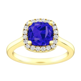 Tanzanite and White Topaz Fashion Ring 10K Yellow Gold