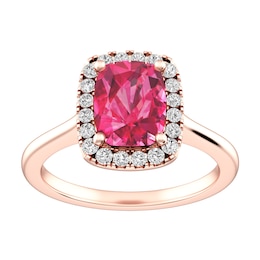 Pink Tourmaline and White Topaz Fashion Ring 10K Rose Gold