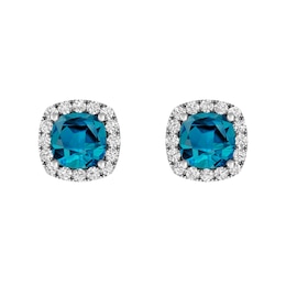 London Blue Topaz and White Topaz Fashion Earrings Sterling Silver