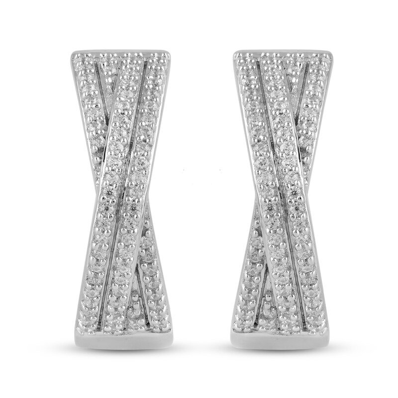 Diamond Hoop Earrings 1/4 ct tw Sterling Silver