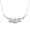 Thumbnail Image 1 of Three-Stone Diamond Necklace 1/2 ct tw Round-Cut Sterling Silver 18"