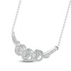 Thumbnail Image 2 of Three-Stone Diamond Necklace 1/2 ct tw Round-Cut Sterling Silver 18"