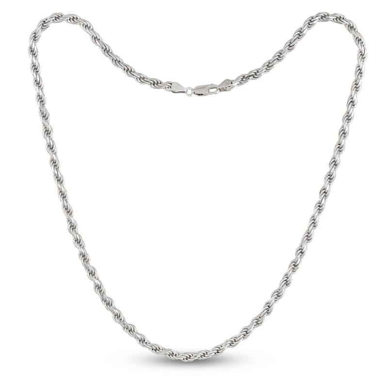 Solid Rope Chain Necklace Sterling Silver 22