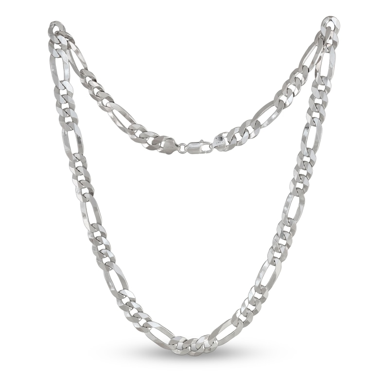 Solid Figaro Necklace Sterling Silver 24"