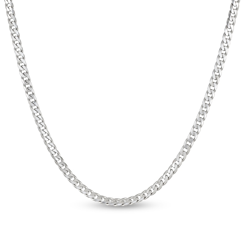 Solid Curb Chain Necklace Sterling Silver 22