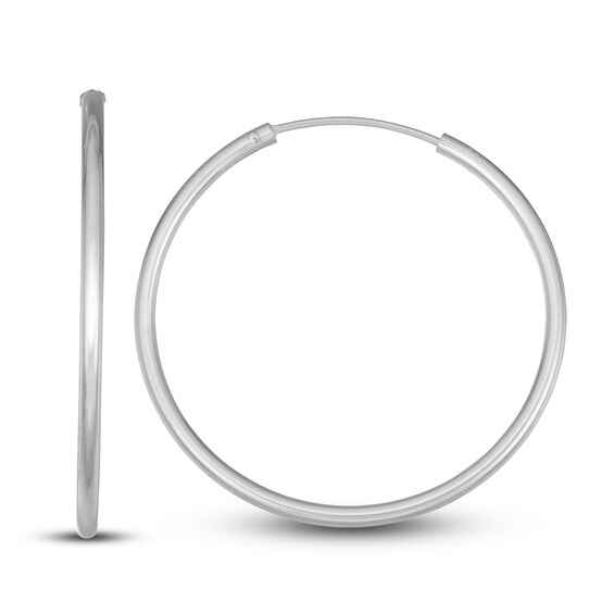 Endless Hoop Earrings Sterling Silver 1.5x30mm