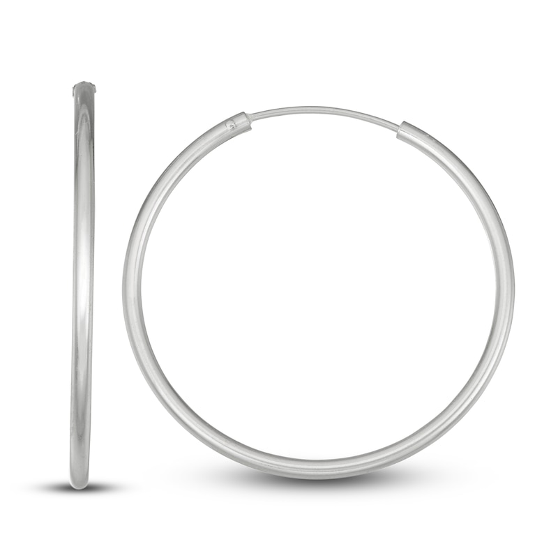 Main Image 1 of Endless Hoop Earrings Sterling Silver 1.5x30mm