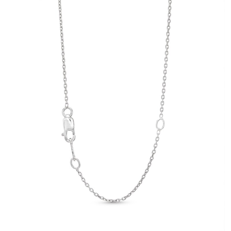 Main Image 2 of Topaz & White Lab-Created Sapphire Necklace Sterling Silver 18"