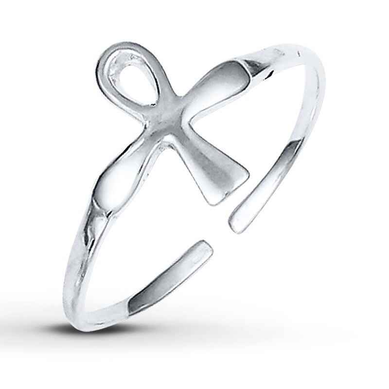 Cross Toe Ring Sterling Silver Ankh Toe Ring Silver Rings