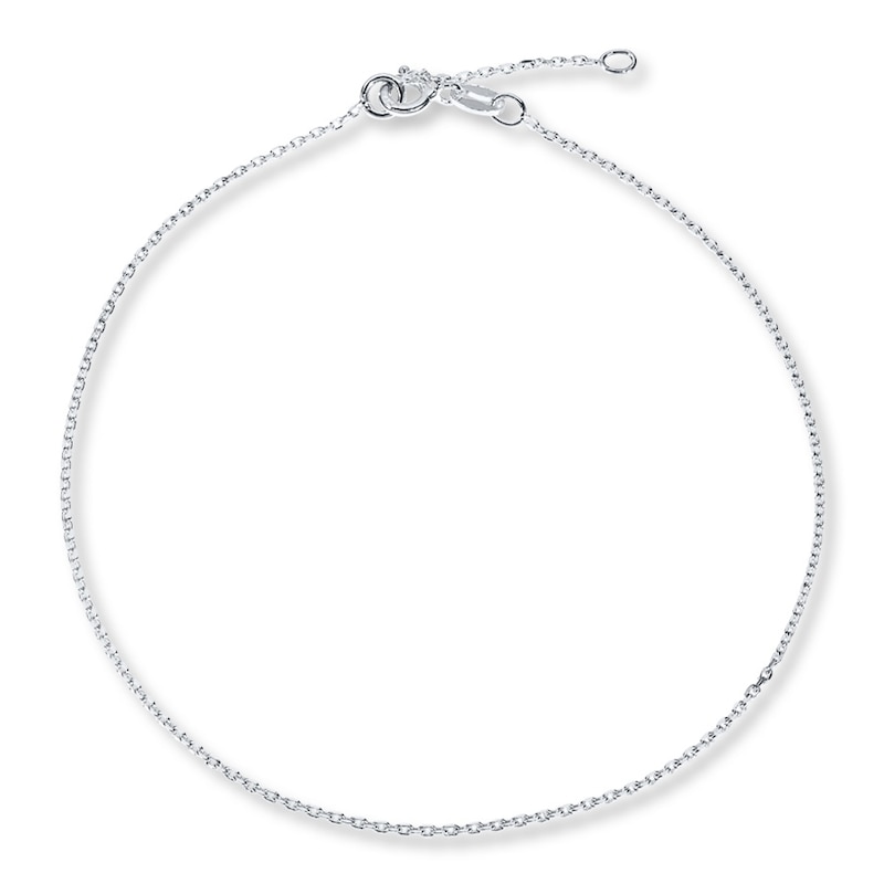 Cable Link Chain Anklet Sterling Silver 10"