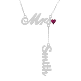 Color Stone Nameplate Mrs. Necklace