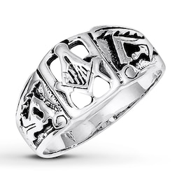 Men's Masonic Ring Sterling Silver