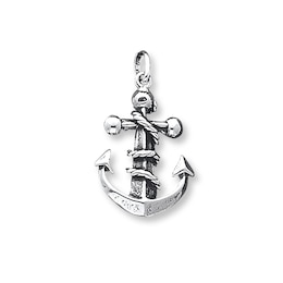 Anchor Cross Charm Sterling Silver