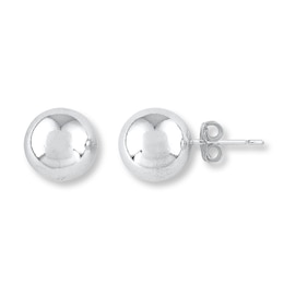 Ball Earrings Sterling Silver 10mm