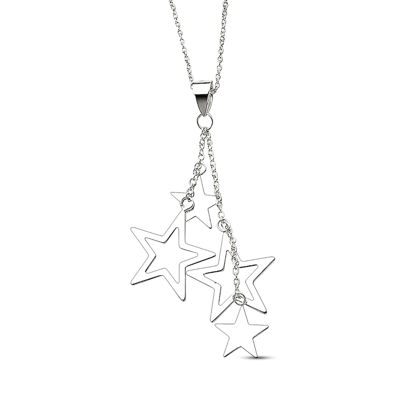 Star Dangle Necklace Sterling Silver 18"