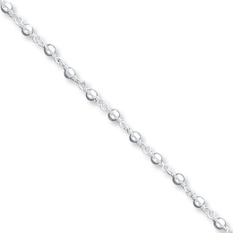 Beaded Anklet Sterling Silver 10&quot; Length
