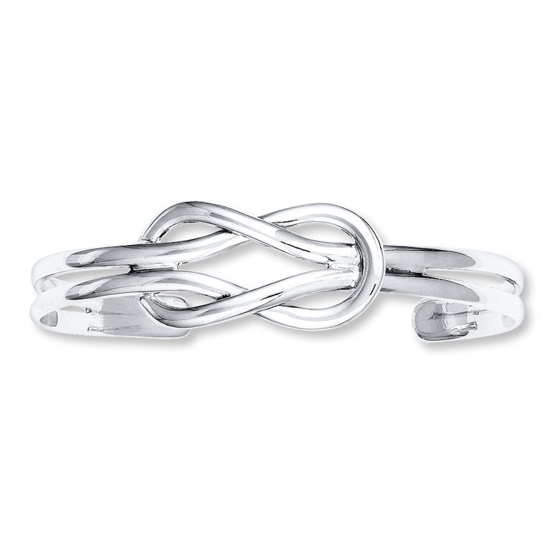 Love Knot Cuff Bracelet Sterling Silver