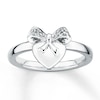 Thumbnail Image 0 of Stackable Heart Ring Diamond Accents Sterling Silver