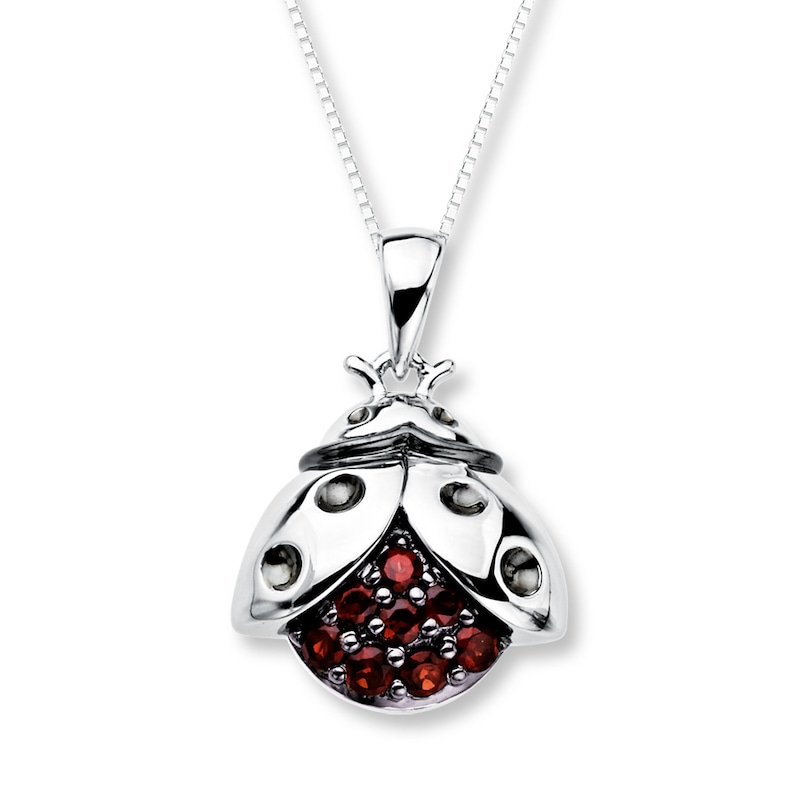 Garnet Ladybug Necklace Sterling Silver | Kay Outlet