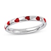Thumbnail Image 0 of Stackable Heart Ring Red Enamel Sterling Silver