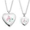 Thumbnail Image 0 of Mother/Daughter Necklaces Heart with Butterfly Sterling Silver