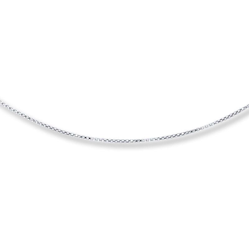 Main Image 1 of Popcorn Chain Necklace Solid Sterling Silver