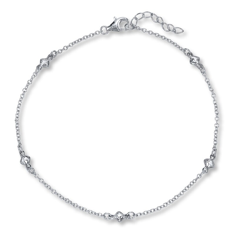 Main Image 1 of Cubic Zirconia Anklet Sterling Silver