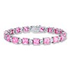 Thumbnail Image 1 of Cubic Zirconia Bracelet Pink & White Sterling Silver