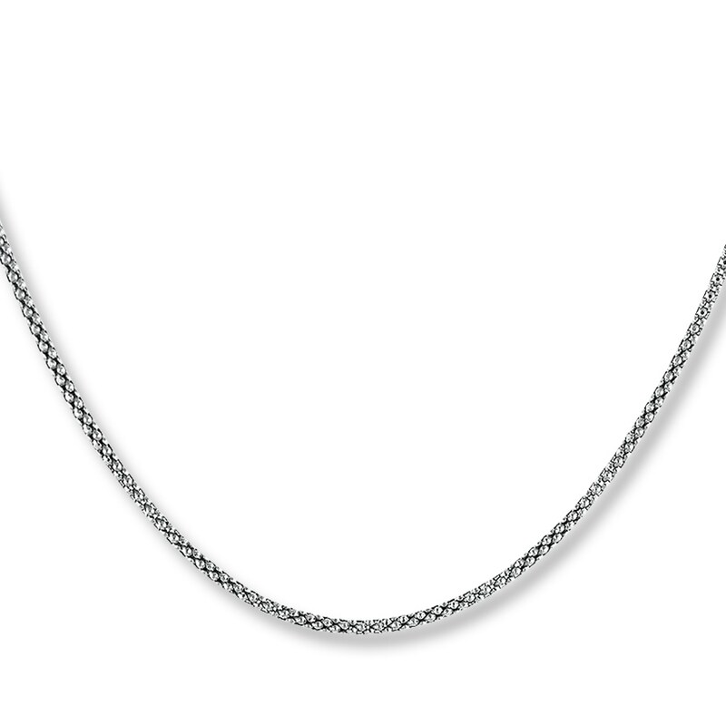 Main Image 1 of Popcorn Chain Necklace Sterling Silver 18"