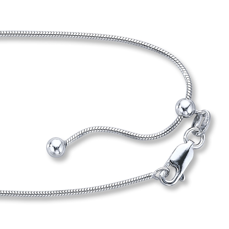 Main Image 1 of Adjustable Snake Chain Solid Sterling Silver 20"
