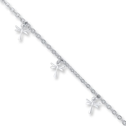 Dragonfly Anklet Sterling Silver 9&quot;