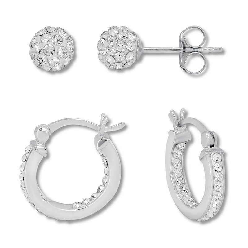 Main Image 1 of Crystal Earrings Set Sterling Silver